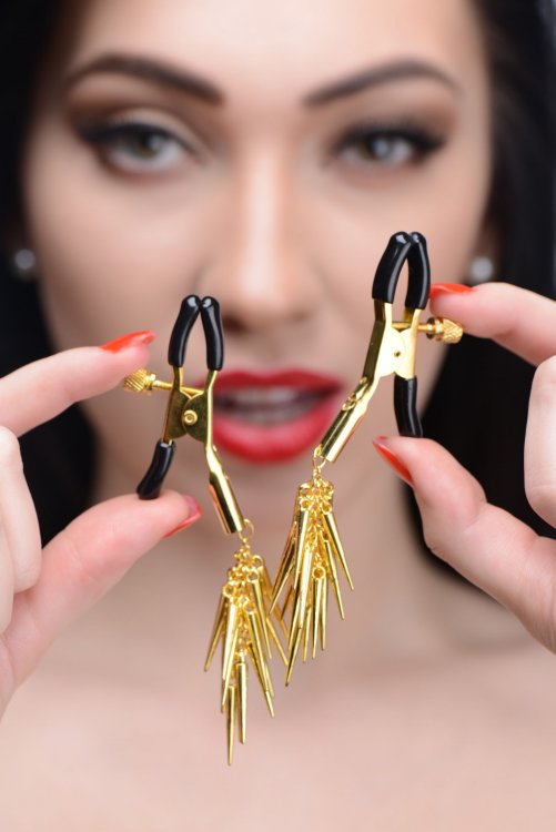 MASTER SERIES LURE ADJUSTABLE NIPPLE CLAMPS W/GOLD SPIKES