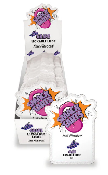 SMACK LICKABLE MASSAGE OIL 36 PC DISPLAY SOUR GRAPE