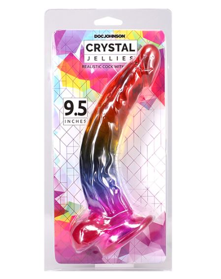 CRYSTAL JELLIES 9.5 IN DILDO RAINBOW