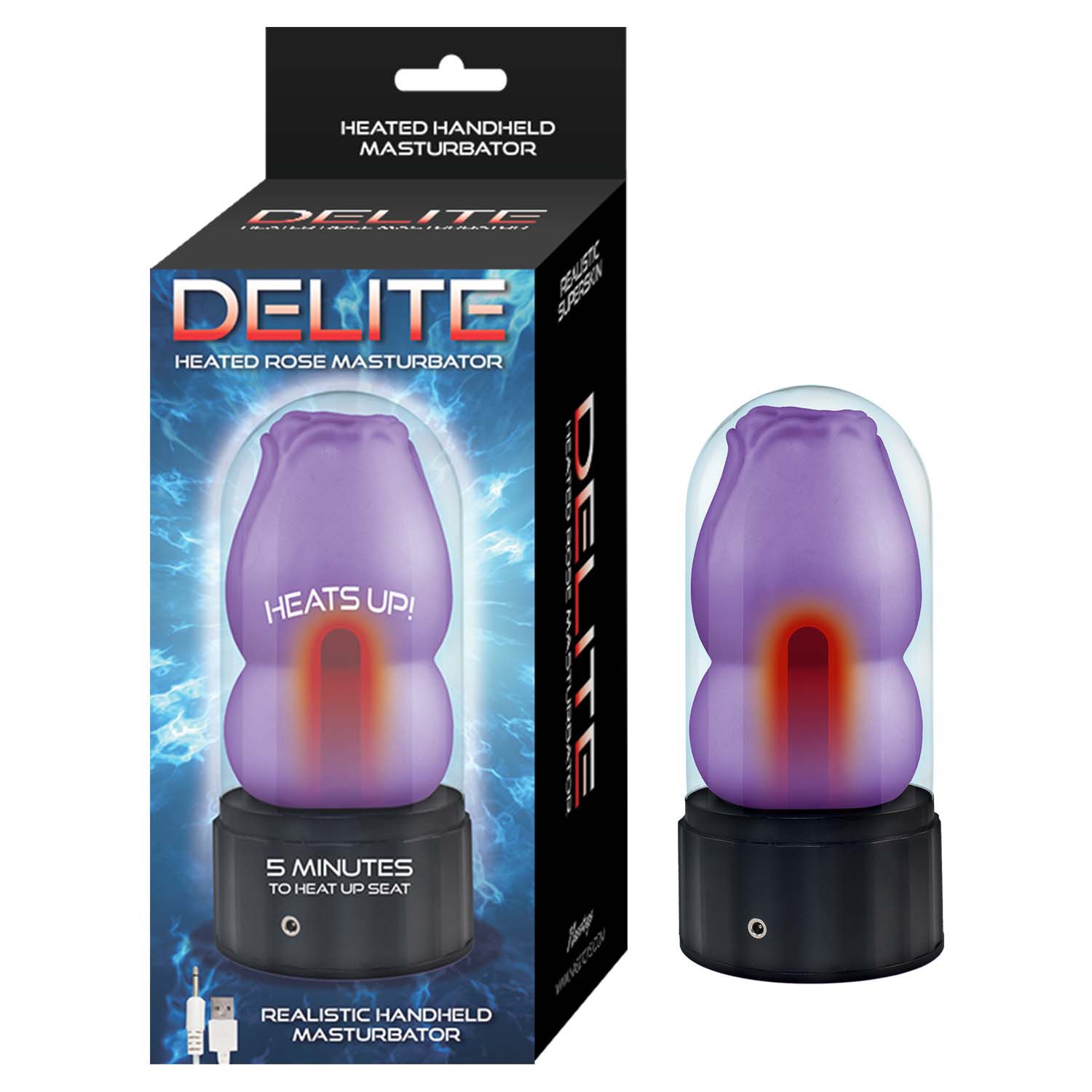 DELITE HEATED ROSE MASTURBATOR PURPLE