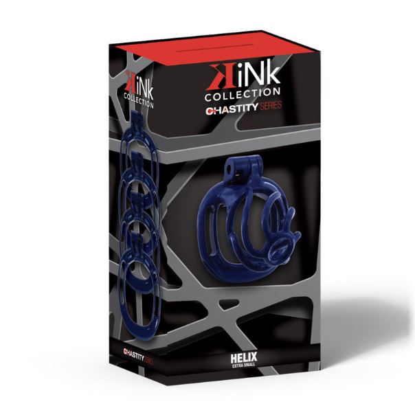 KINK CHASTITY HELIX COCK CAGE XS DARK BLUE