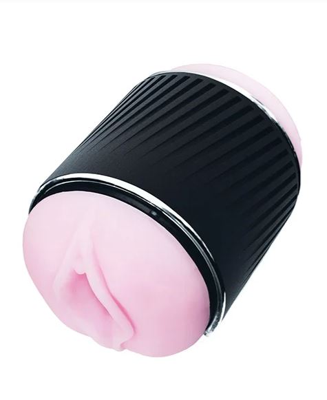 JERK MASTURBATION SLEEVE BLACK WITH PINK SLEEVE