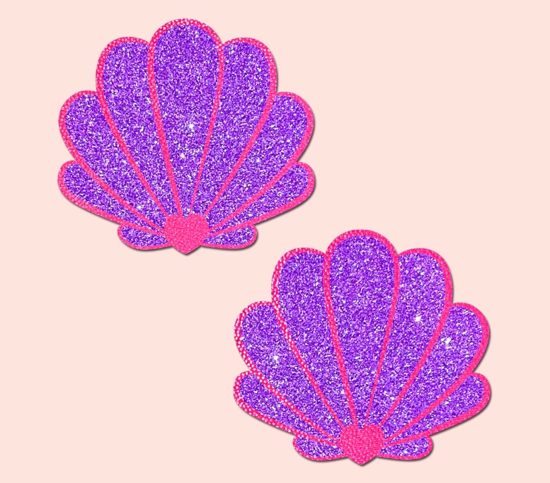 PASTEASE MERMAID SHELLS NEON PINK & PURPLE