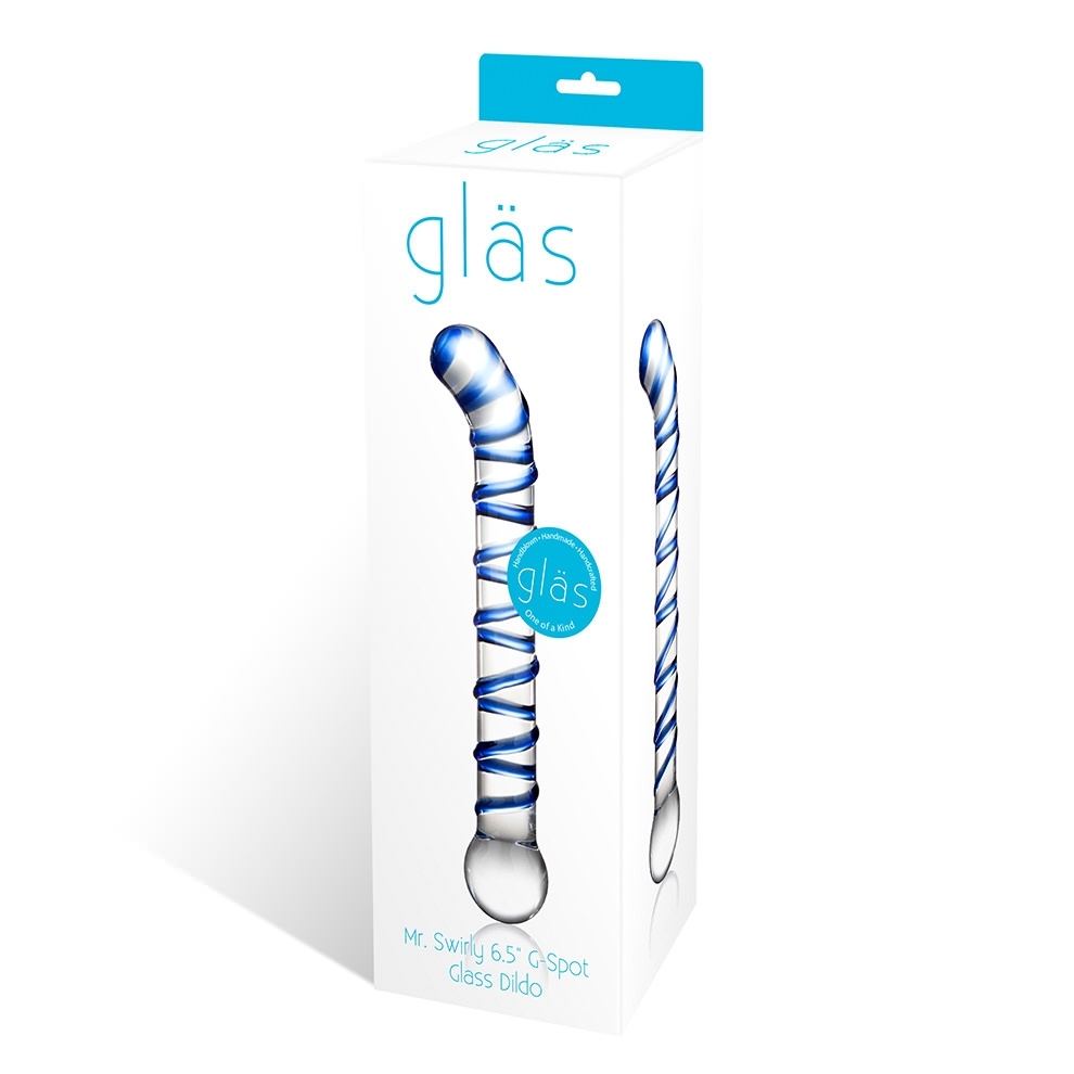 GLAS MR. SWIRLY 6.5 G-SPOT GLASS DILDO " - Click Image to Close