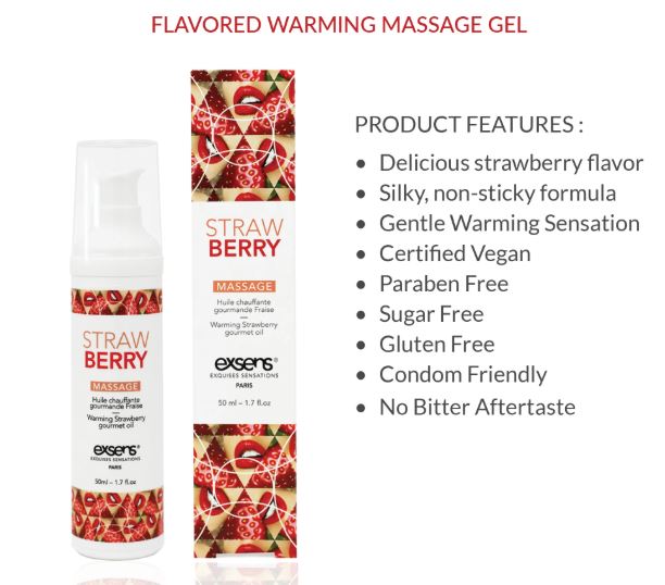 EXSENS WARMING MASSAGE OIL STRAWBERRY 50ML