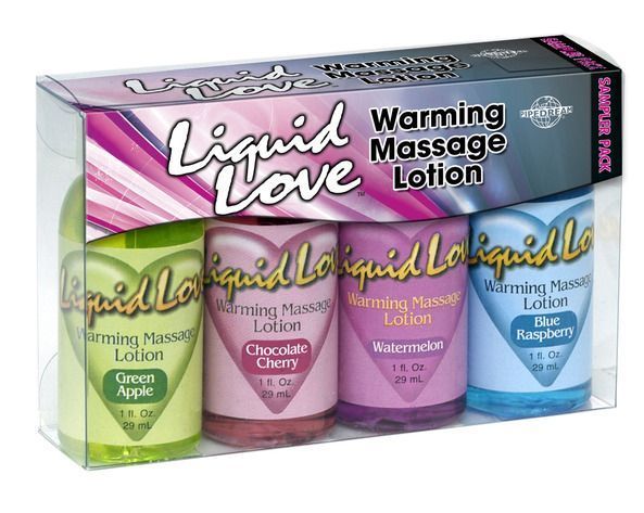 LIQUID LOVE WARMING MASSAGE LOTION SAMPLER 4 PACK