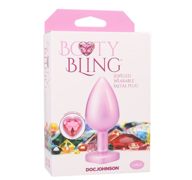 BOOTY BLING HEART DIAMOND JEW/ METAL PLUG L/PINK