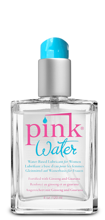 PINK WATER 4 OZ GLASS BOTTLE W/ PUMP - Click Image to Close
