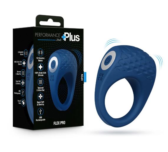 PERFORMANCE PLUS FLEX PRO VIBRATING COCK RING BLUE