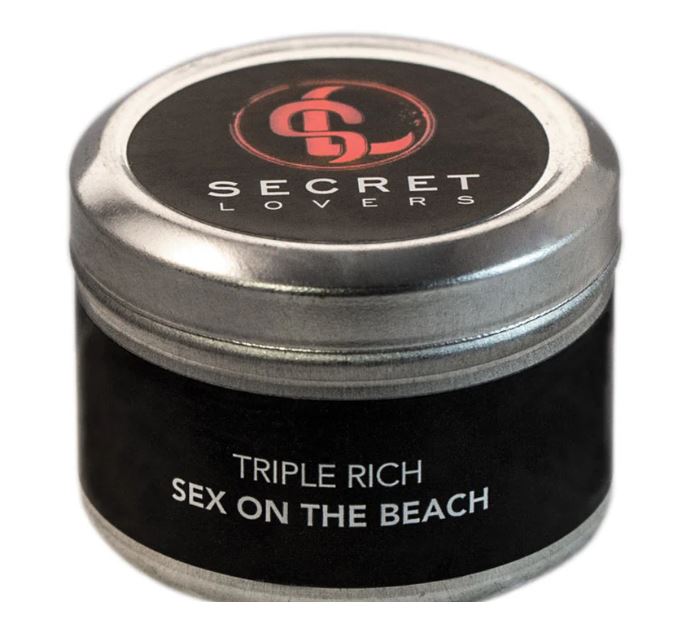 SECRET LOVERS SEX ON THE BEACH MINI EDIBLE MASSAGE CANDLE 1OZ