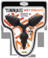 (WD) WET DREAMS TRIPLE PLAY NI TRIPLE BUTT PLUG BLACK