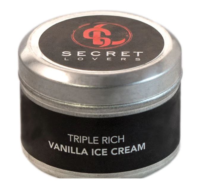 SECRET LOVERS VANILLA ICE CREAM MINI EDIBLE MASSAGE CANDLE 1OZ