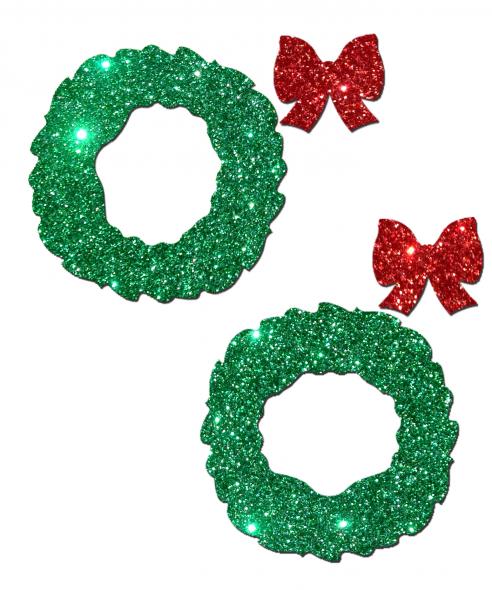 PASTEASE WREATH & BOW GREEN/RED