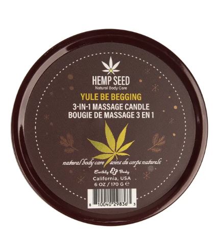HEMP SEED 3-IN-1 MASSAGE CANDL YULE BE BEGGING 6OZ